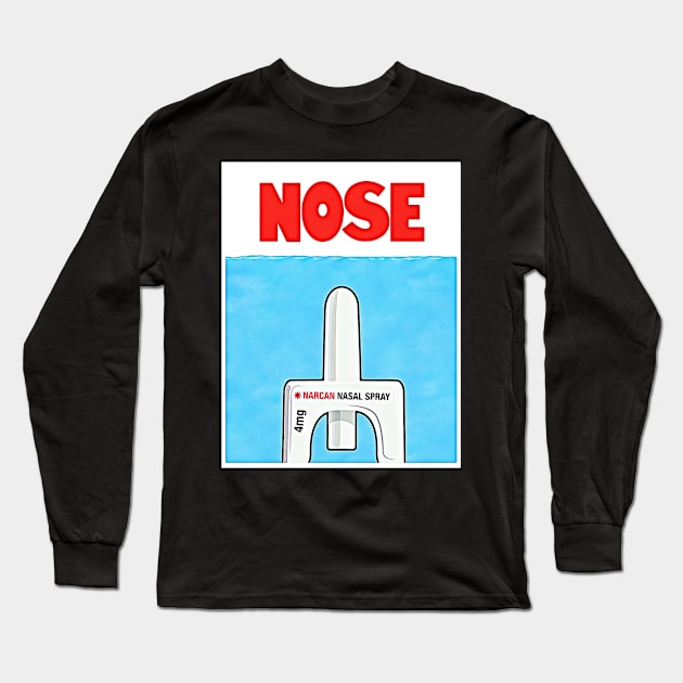 Narcan Nose Long Sleeve T-Shirt by Harm Reduction